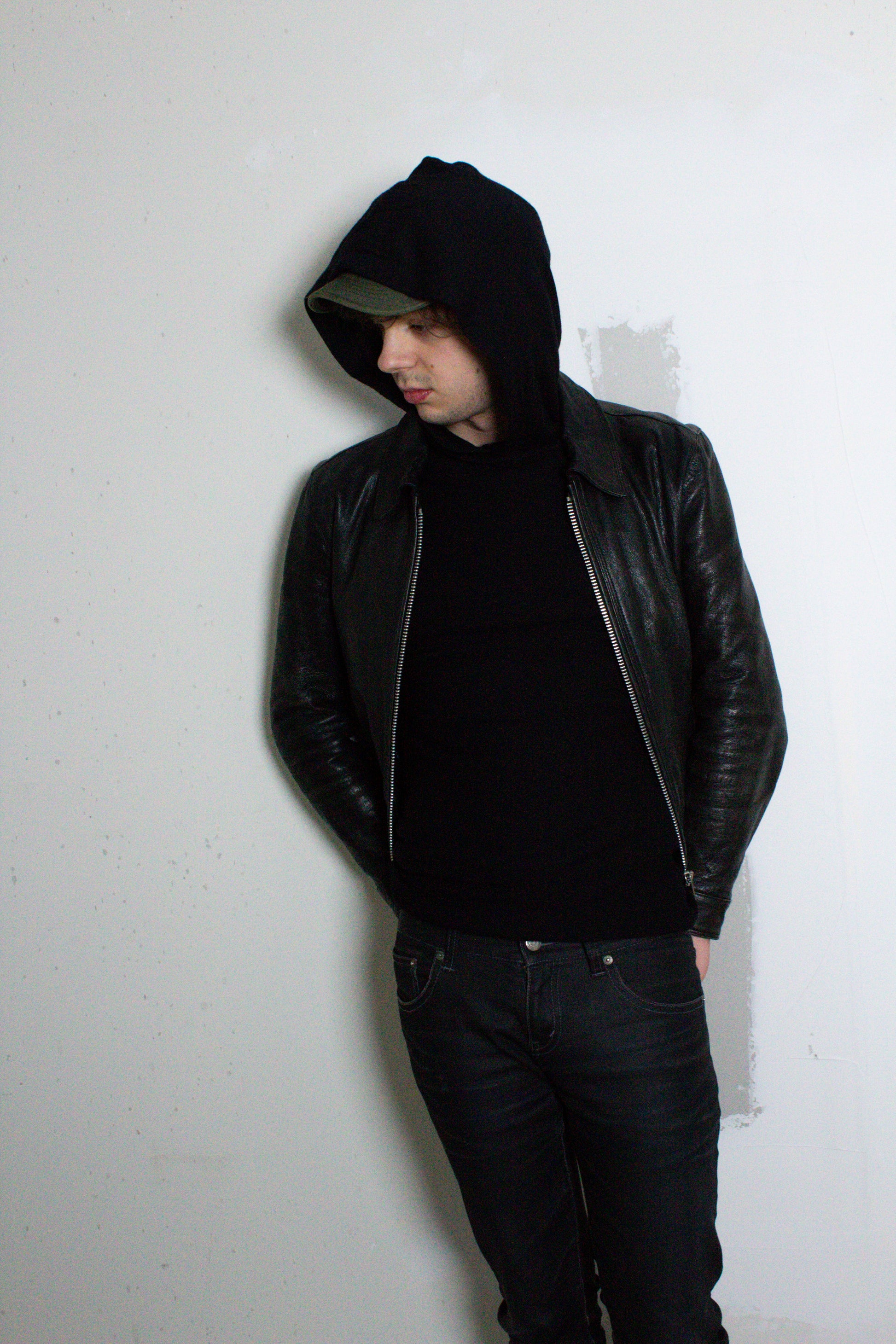 Black Bunched Hoodie