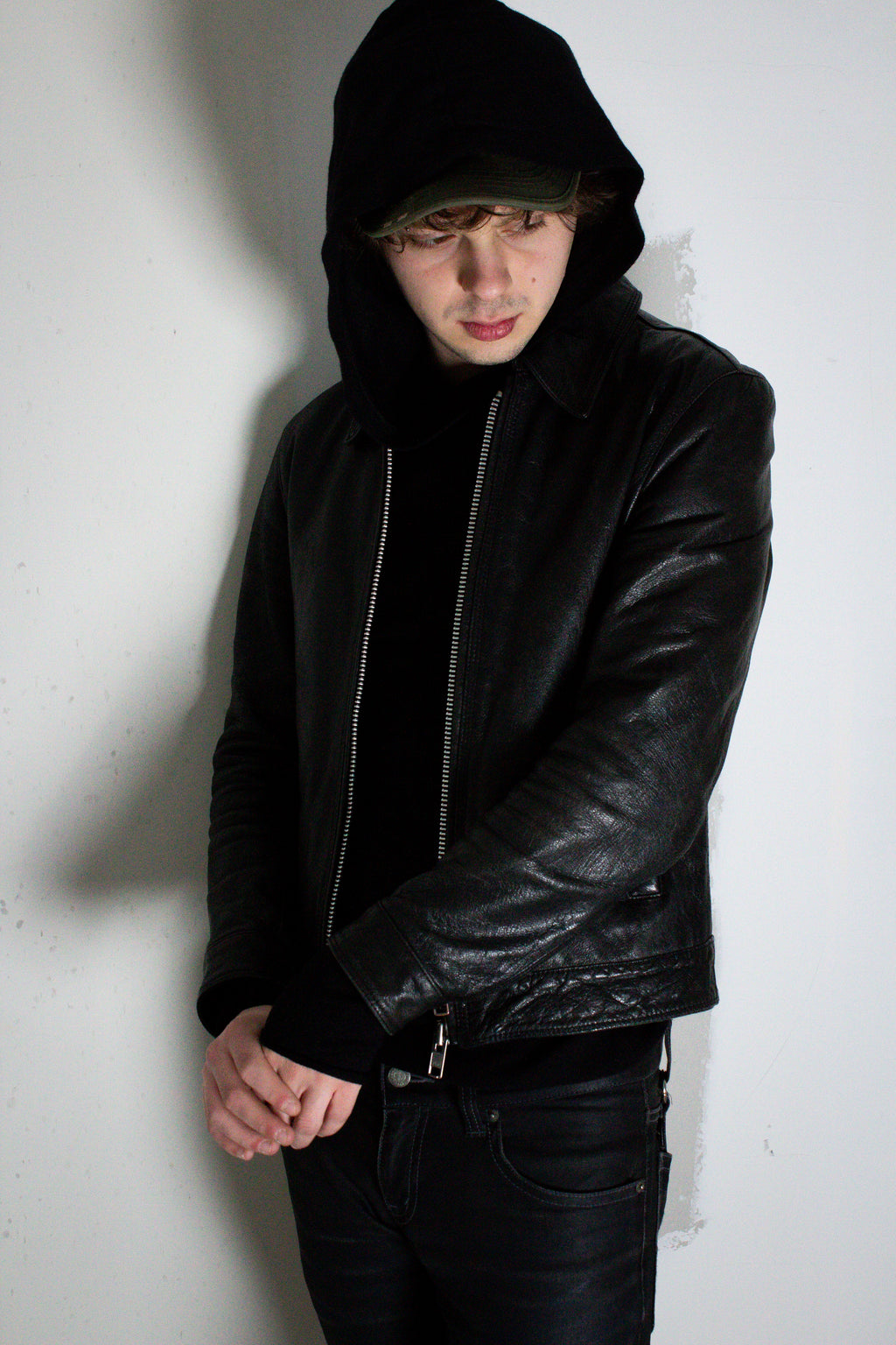 Black Bunched Hoodie