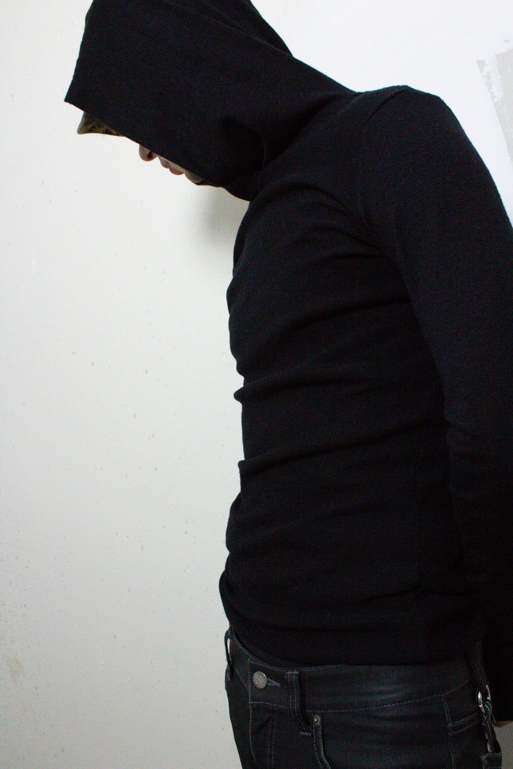 Black Bunched Hoodie